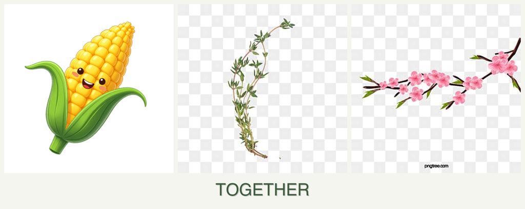 Can you plant corn, thyme and peaches together?