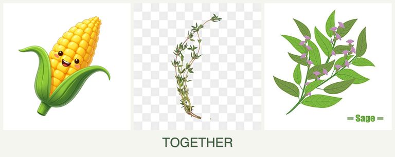 Can you plant corn, thyme and sage together?