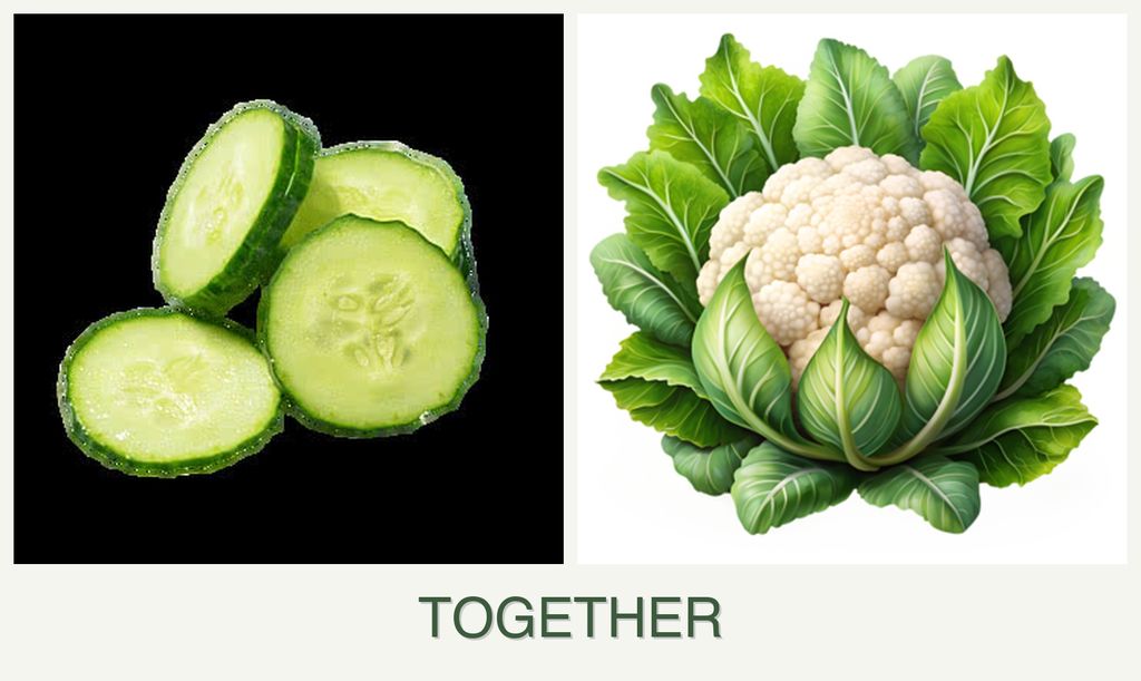Can you plant cucumbers and cauliflower together?