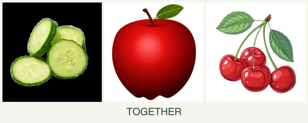 Can you plant cucumbers, apples and cherries together?