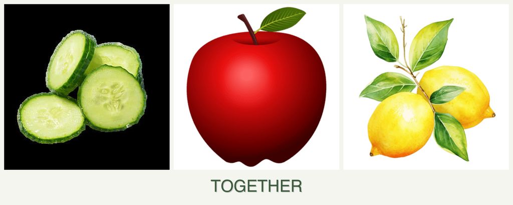 Can you plant cucumbers, apples and lemons together?