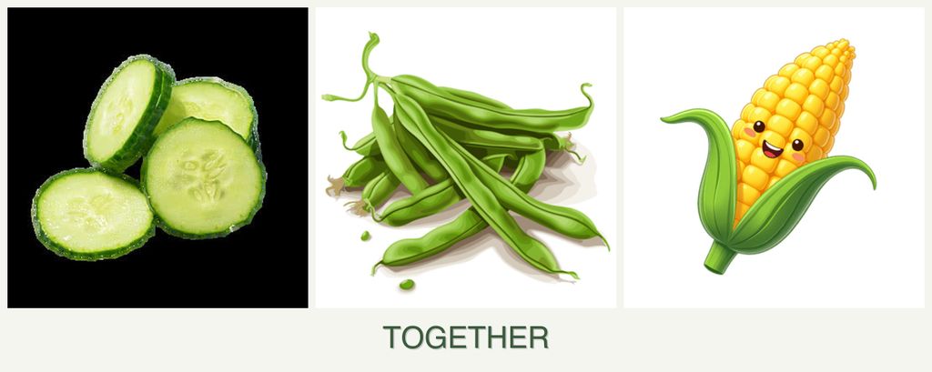 Can you plant cucumbers, beans and corn together?