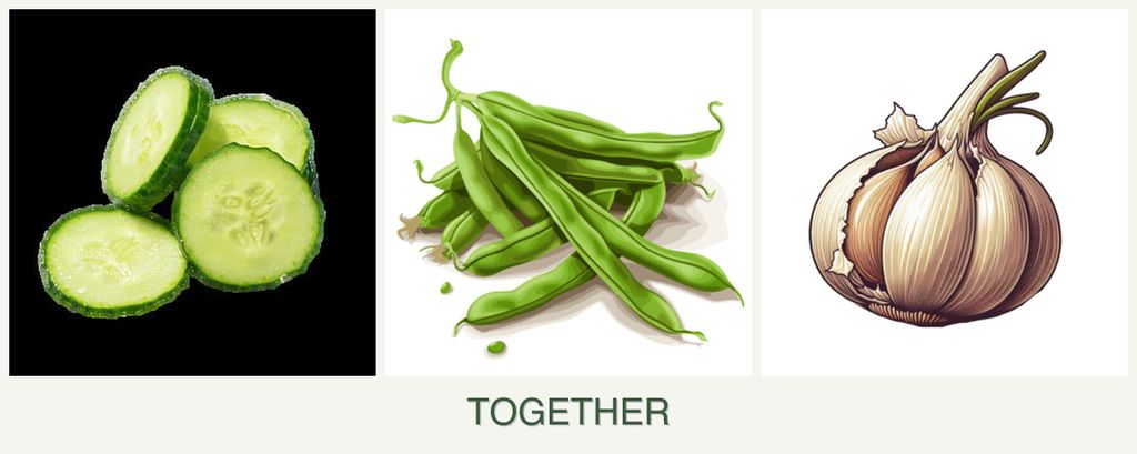 Can you plant cucumbers, beans and garlic together?