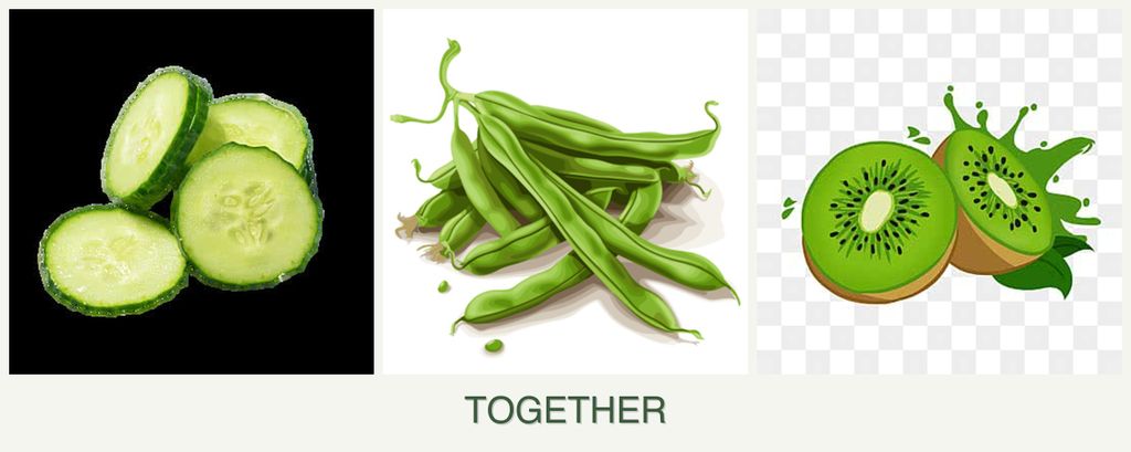Can you plant cucumbers, beans and kiwi together?