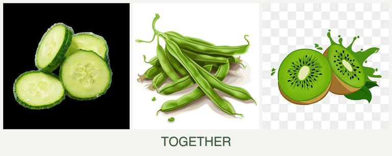 Can you plant cucumbers, beans and kiwi together?