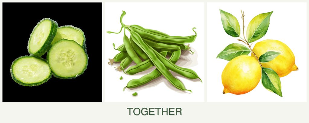Can you plant cucumbers, beans and lemons together?