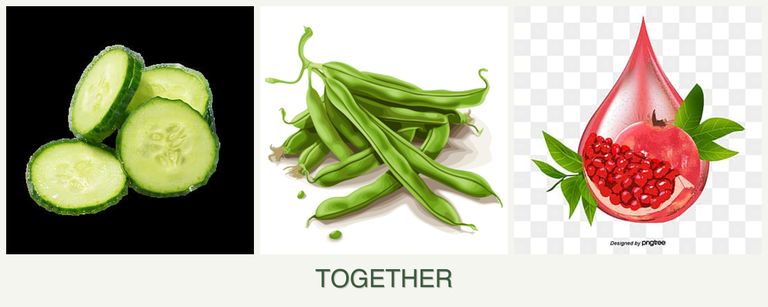Can you plant cucumbers, beans and pomegranates together?
