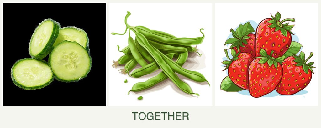 Can you plant cucumbers, beans and strawberries together?