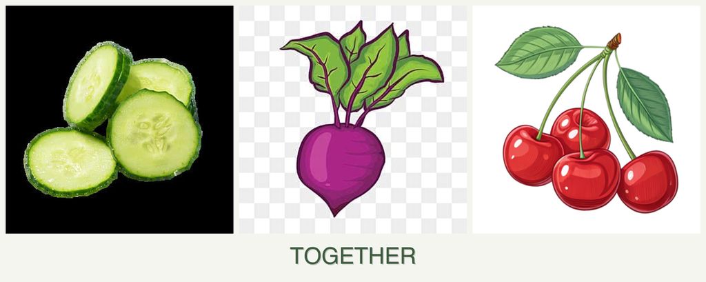 Can you plant cucumbers, beets and cherries together?