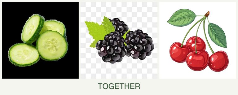 Can you plant cucumbers, blackberries and cherries together?