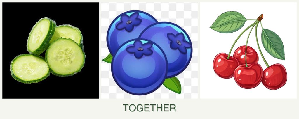 Can you plant cucumbers, blueberries and cherries together?