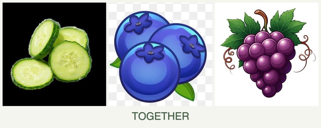 Can you plant cucumbers, blueberries and grapes together?