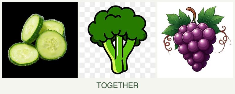 Can you plant cucumbers, broccoli and grapes together?