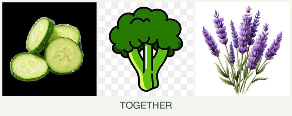 Can you plant cucumbers, broccoli and lavender together?