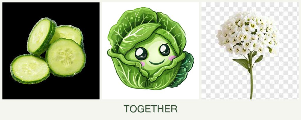 Can you plant cucumbers, cabbage and alyssum together?