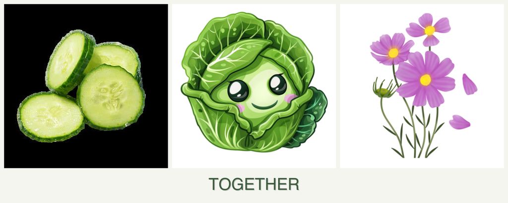 Can you plant cucumbers, cabbage and cosmos together?