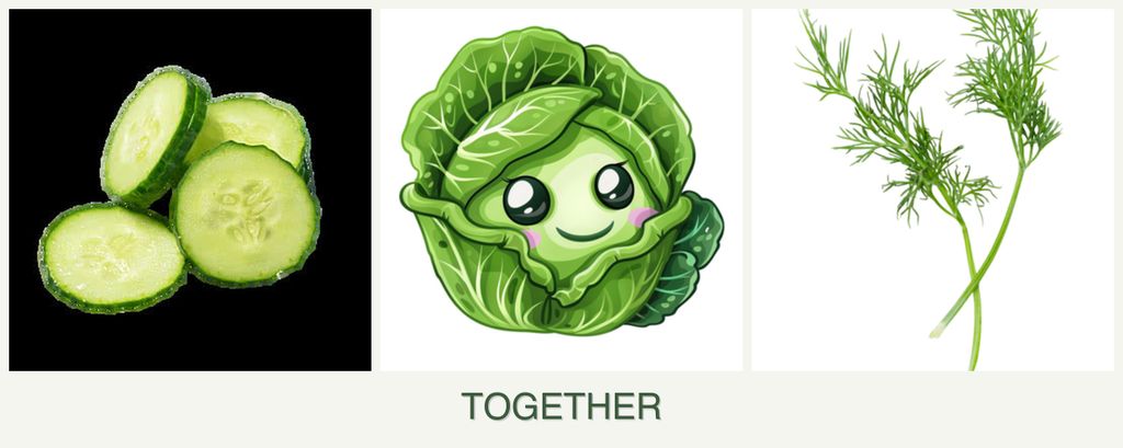 Can you plant cucumbers, cabbage and dill together?