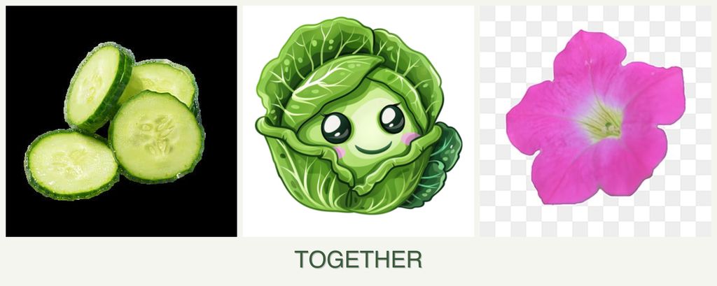 Can you plant cucumbers, cabbage and petunias together?