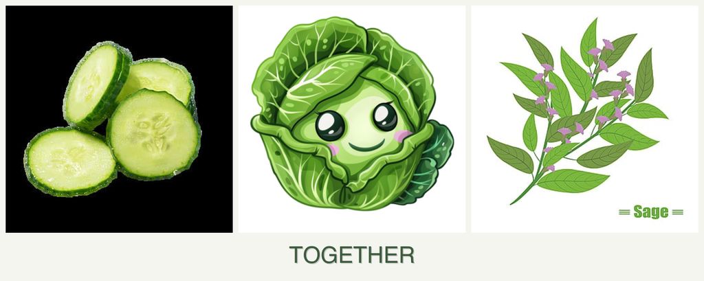 Can you plant cucumbers, cabbage and sage together?