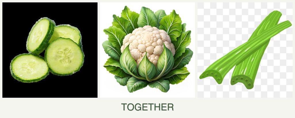 Can you plant cucumbers, cauliflower and celery together?