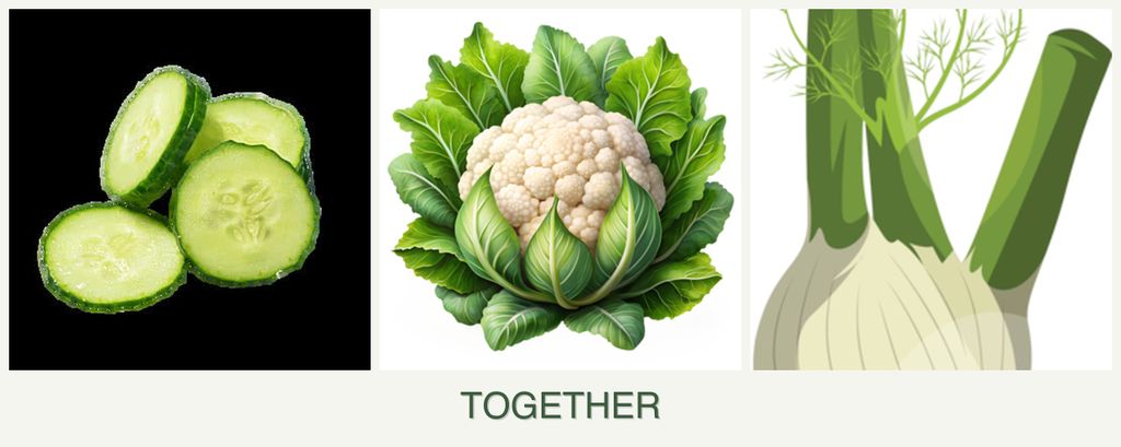 Can you plant cucumbers, cauliflower and fennel together?