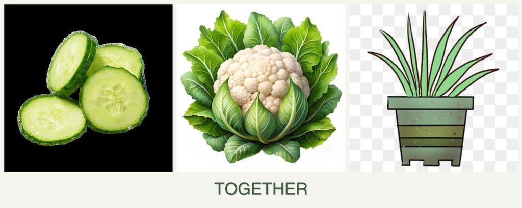 Can you plant cucumbers, cauliflower and lemongrass together?