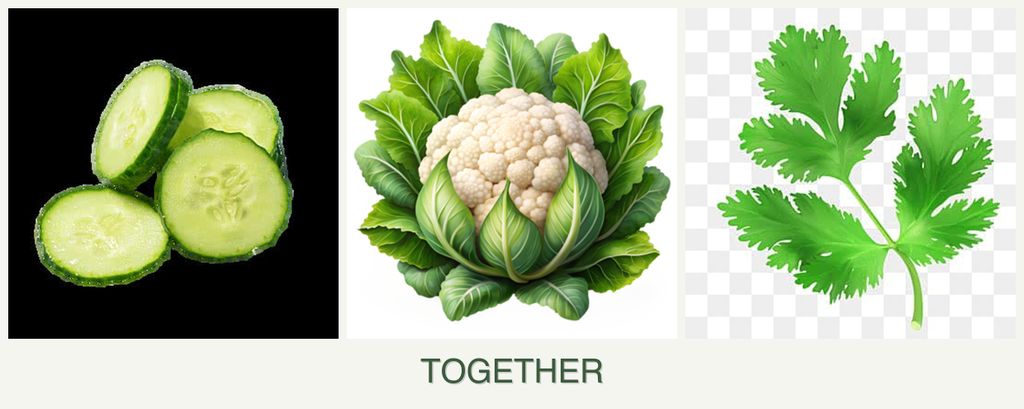 Can you plant cucumbers, cauliflower and parsley together?