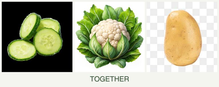 Can you plant cucumbers, cauliflower and potatoes together?