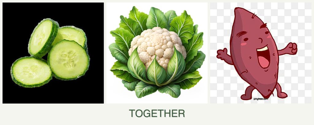 Can you plant cucumbers, cauliflower and sweet potatoes together?