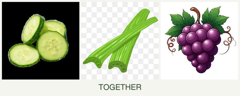 Can you plant cucumbers, celery and grapes together?