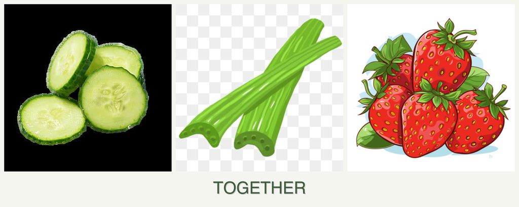 Can you plant cucumbers, celery and strawberries together?