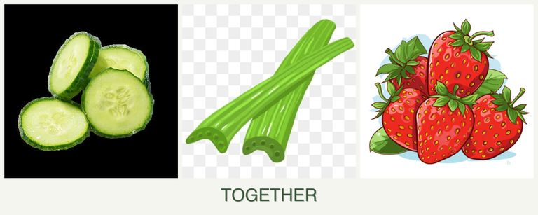 Can you plant cucumbers, celery and strawberries together?