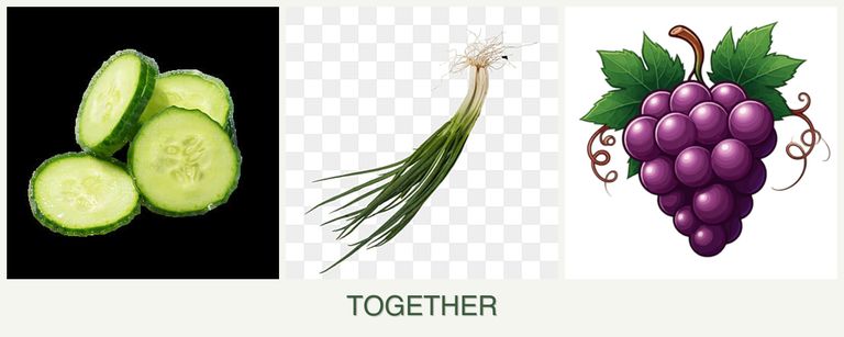 Can you plant cucumbers, chives and grapes together?