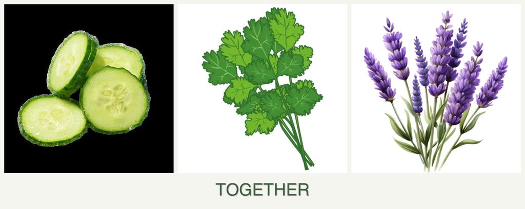 Can you plant cucumbers, cilantro and lavender together?