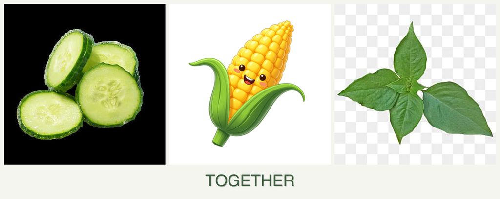 Can you plant cucumbers, corn and basil together?