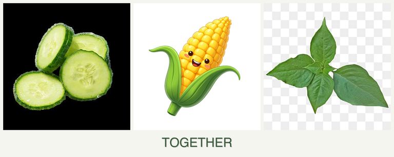 Can you plant cucumbers, corn and basil together?
