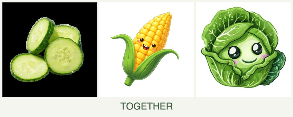 Can you plant cucumbers, corn and cabbage together?