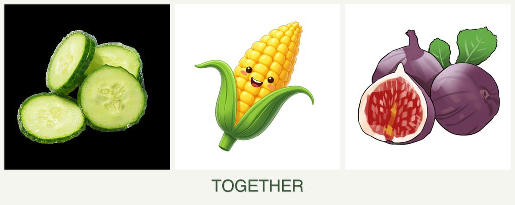 Can you plant cucumbers, corn and figs together?