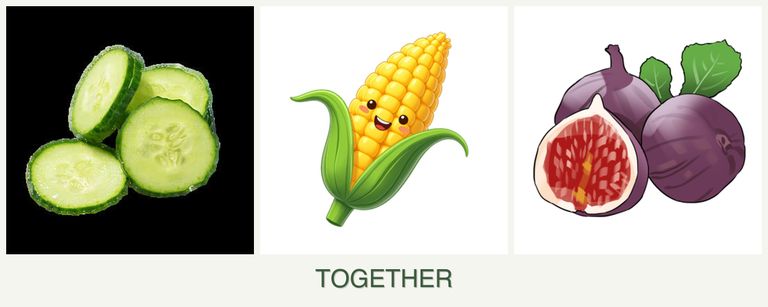 Can you plant cucumbers, corn and figs together?