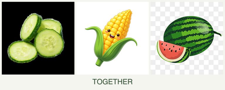 Can you plant cucumbers, corn and melons together?