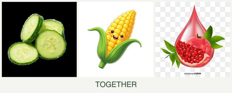 Can you plant cucumbers, corn and pomegranates together?