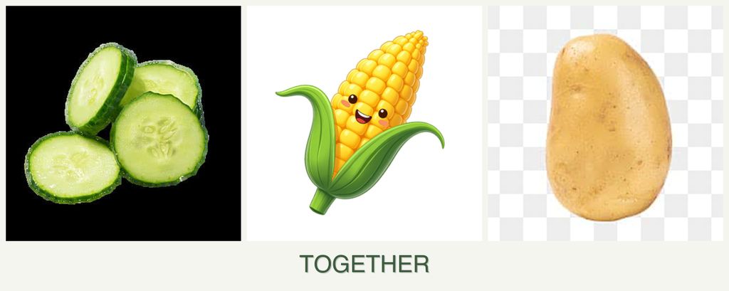 Can you plant cucumbers, corn and potatoes together?