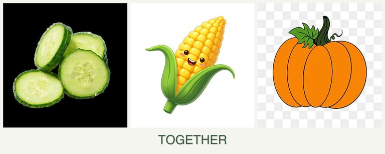 Can you plant cucumbers, corn and pumpkin together?