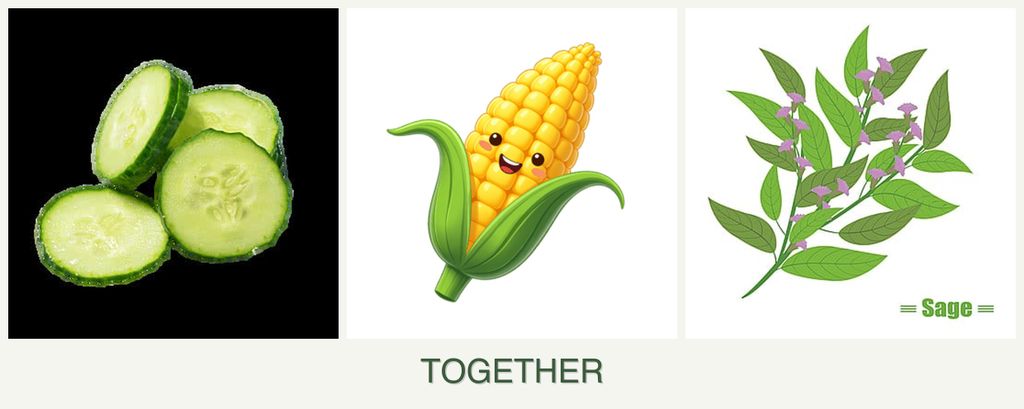 Can you plant cucumbers, corn and sage together?