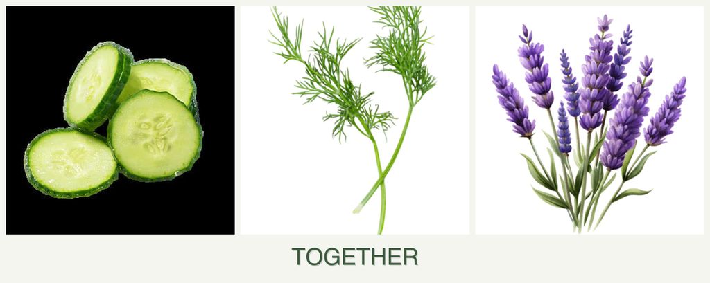 Can you plant cucumbers, dill and lavender together?