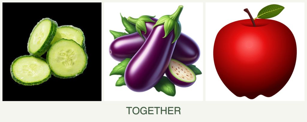 Can you plant cucumbers, eggplant and apples together?