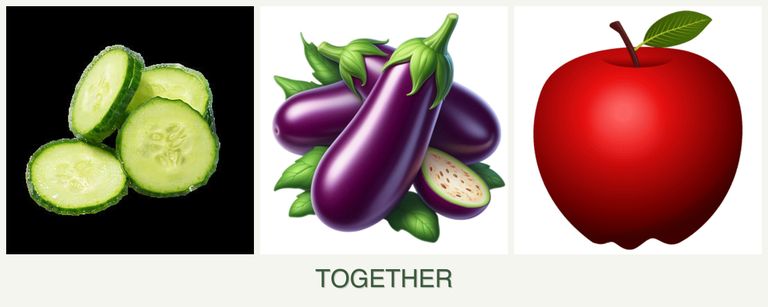 Can you plant cucumbers, eggplant and apples together?