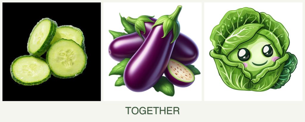 Can you plant cucumbers, eggplant and cabbage together?