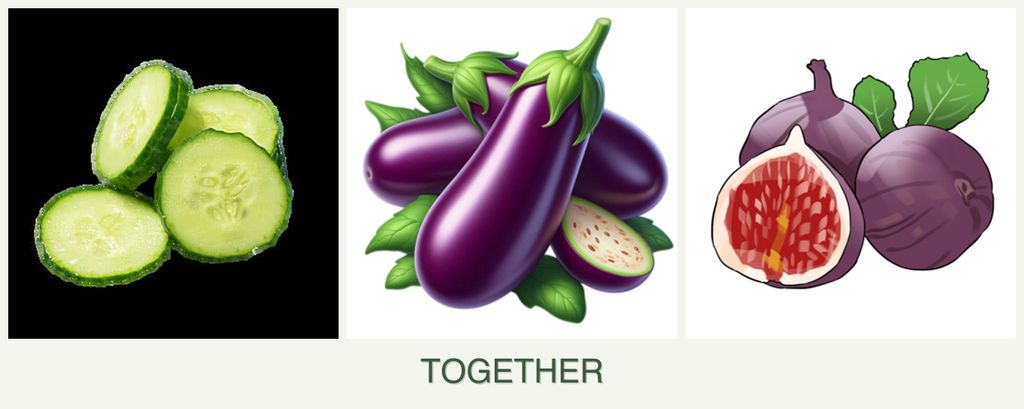 Can you plant cucumbers, eggplant and figs together?