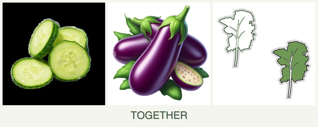 Can you plant cucumbers, eggplant and kale together?